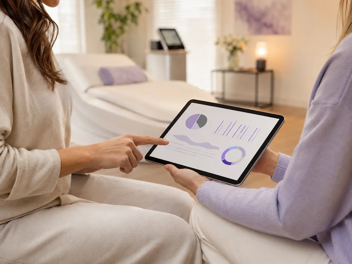 Persönliche Beratung am Tablet als Beispielmotiv